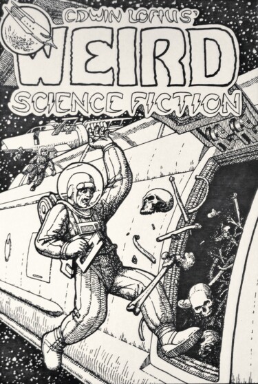 Drawing titled "Weird Science Ficti…" by Edwin Loftus, Original Artwork, Ink Mounted on Other rigid panel