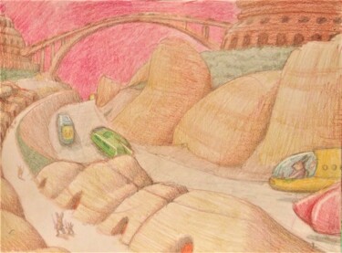 Drawing titled "Life on Mars, 1" by Edwin Loftus, Original Artwork, Pastel Mounted on Other rigid panel