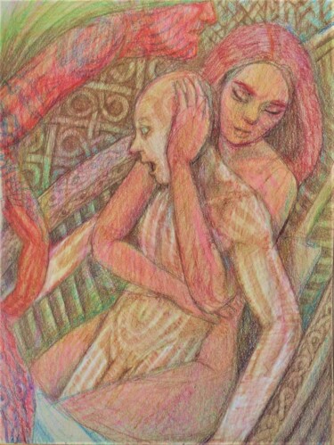 Drawing titled "Death Accepts the D…" by Edwin Loftus, Original Artwork, Pastel Mounted on Other rigid panel