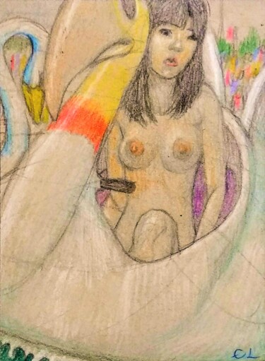 Drawing titled "Pretty Girl 10" by Edwin Loftus, Original Artwork, Pastel Mounted on Other rigid panel