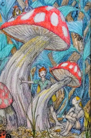 Dibujo titulada "The Unseen World" por Edwin Loftus, Obra de arte original, Pastel Montado en Otro panel rígido