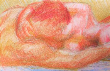 Dessin intitulée "Lovers 62" par Edwin Loftus, Œuvre d'art originale, Pastel Monté sur Autre panneau rigide