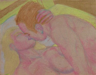 Disegno intitolato "Lovers 63" da Edwin Loftus, Opera d'arte originale, Pastello
