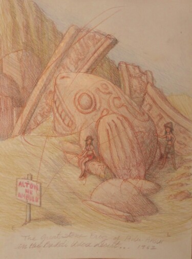 Dessin intitulée "Lost Civilizations" par Edwin Loftus, Œuvre d'art originale, Pastel Monté sur Autre panneau rigide