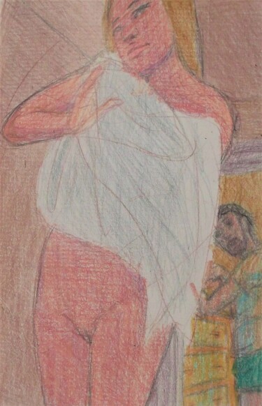 Рисунок под названием "Seduction of the In…" - Edwin Loftus, Подлинное произведение искусства, Пастель Установлен на Другая…