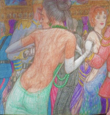 Tekening getiteld "Celebration of the…" door Edwin Loftus, Origineel Kunstwerk, Pastel Gemonteerd op Andere stijve panelen