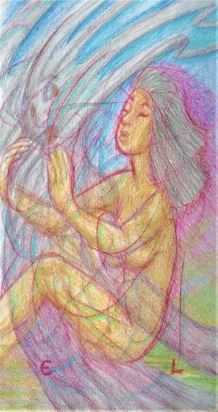 Drawing titled "Cliodhna and the Ze…" by Edwin Loftus, Original Artwork, Pastel Mounted on Other rigid panel