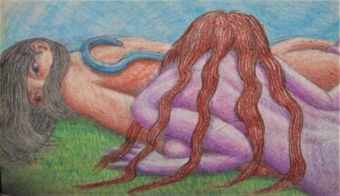 Disegno intitolato "Nightmare 4" da Edwin Loftus, Opera d'arte originale, Pastello Montato su Altro pannello rigido