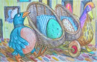 The Female Drawing titled "The Female" by Edwin Loftus, Original Art, Pastel Mounted on Other rigid panel