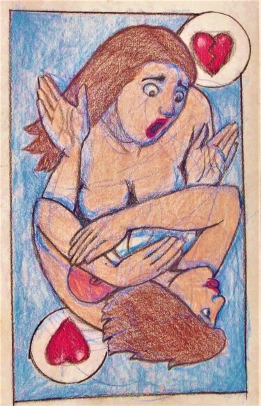 Рисунок под названием "Dualities, Caution…" - Edwin Loftus, Подлинное произведение искусства, Пастель