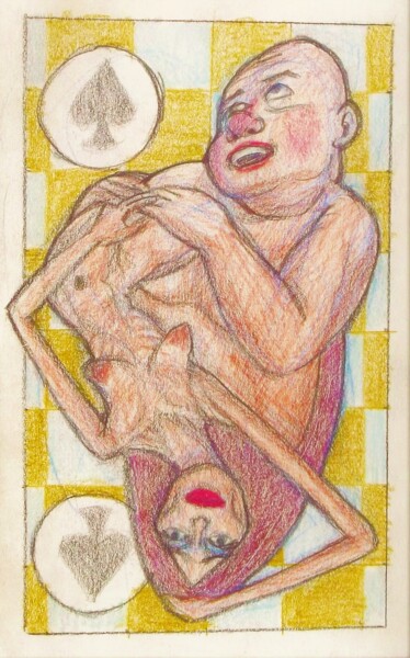 Zeichnungen mit dem Titel "Dualities, Gluttony…" von Edwin Loftus, Original-Kunstwerk, Pastell