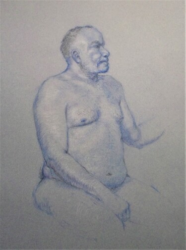 Drawing titled "Study of an Old Bla…" by Edwin Loftus, Original Artwork, Pastel Mounted on Other rigid panel