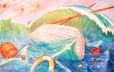 Dibujo titulada "Pray for those Lost…" por Edwin Loftus, Obra de arte original, Pastel Montado en Otro panel rígido