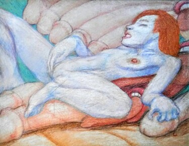 Drawing titled "Fantasy 1" by Edwin Loftus, Original Artwork, Pastel Mounted on Other rigid panel