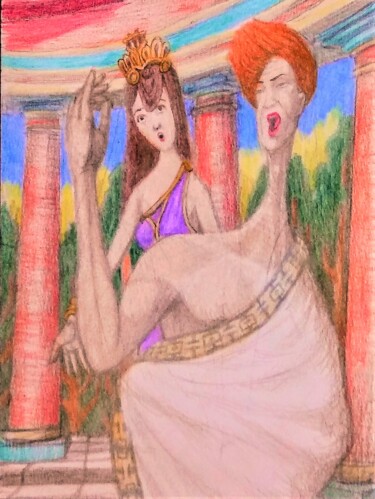 Disegno intitolato "L 'incoronazione di…" da Edwin Loftus, Opera d'arte originale, Pastello Montato su Altro pannello rigido
