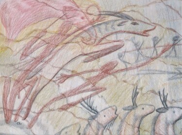Zeichnungen mit dem Titel "Gift of the Stripe-…" von Edwin Loftus, Original-Kunstwerk, Pastell Auf Andere starre Platte mont…
