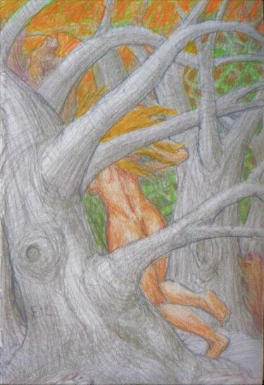 Drawing titled "I see no Dryads Here" by Edwin Loftus, Original Artwork, Pastel Mounted on Other rigid panel