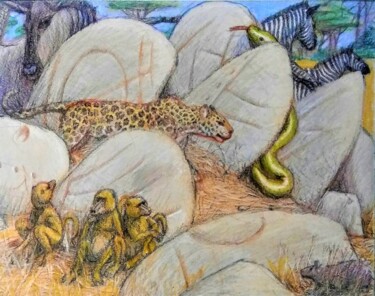 "Africa" başlıklı Resim Edwin Loftus tarafından, Orijinal sanat, Pastel Diğer sert panel üzerine monte edilmiş