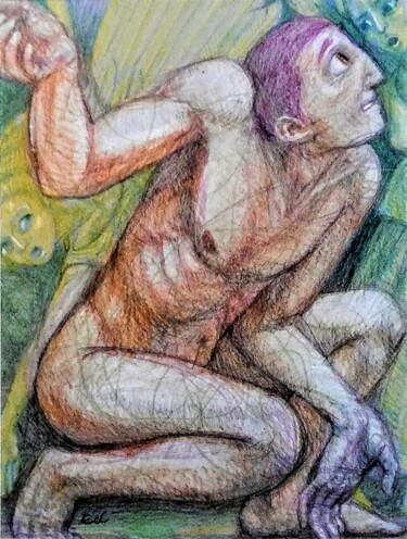 Drawing titled "Excuses" by Edwin Loftus, Original Artwork, Pastel Mounted on Other rigid panel