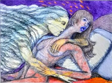 Zeichnungen mit dem Titel "Consumed by His Fire" von Edwin Loftus, Original-Kunstwerk, Pastell Auf Andere starre Platte mont…