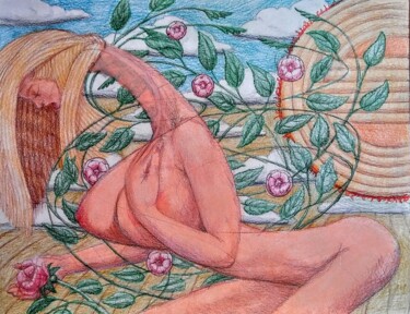 Dessin intitulée "Beauty, what does i…" par Edwin Loftus, Œuvre d'art originale, Pastel Monté sur Autre panneau rigide