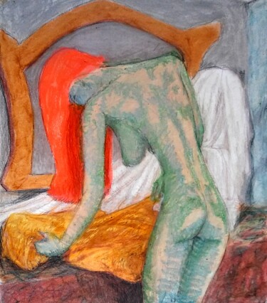 Tekening getiteld "The Beautiful New D…" door Edwin Loftus, Origineel Kunstwerk, Pastel Gemonteerd op Andere stijve panelen