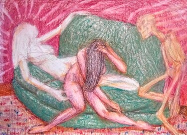 Drawing titled "The Maiden with Lif…" by Edwin Loftus, Original Artwork, Pastel Mounted on Other rigid panel