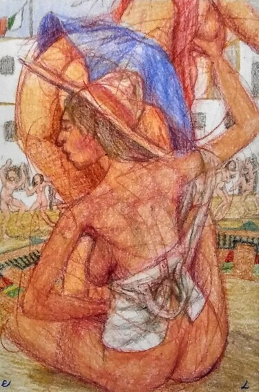 Dessin intitulée "Celebrations for th…" par Edwin Loftus, Œuvre d'art originale, Pastel