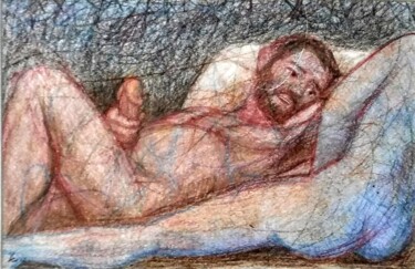 Рисунок под названием "Lovers 139" - Edwin Loftus, Подлинное произведение искусства, Пастель