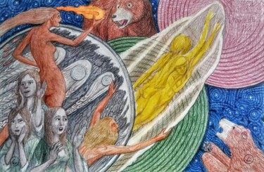 "Creation as a Produ…" başlıklı Resim Edwin Loftus tarafından, Orijinal sanat, Pastel Diğer sert panel üzerine monte edilmiş