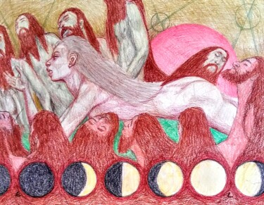 图画 标题为“The Nude ignored by…” 由Edwin Loftus, 原创艺术品, 粉彩 安装在其他刚性面板上