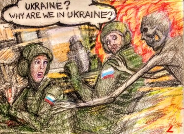 Drawing titled "Why must Russian Fl…" by Edwin Loftus, Original Artwork, Pastel
