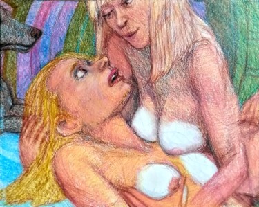 Dessin intitulée "Soft on Soft" par Edwin Loftus, Œuvre d'art originale, Pastel Monté sur Autre panneau rigide