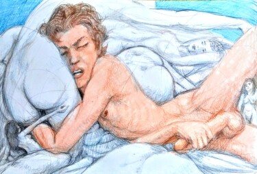 Drawing titled "The Virgin Dreams o…" by Edwin Loftus, Original Artwork, Pastel