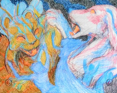 Рисунок под названием "We are All Victims" - Edwin Loftus, Подлинное произведение искусства, Пастель