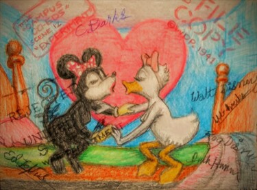 Drawing titled "Wokist Disney, Camp…" by Edwin Loftus, Original Artwork, Pastel