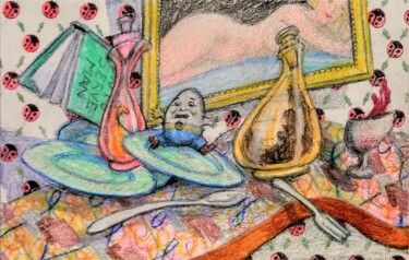 Drawing titled "The Day the House S…" by Edwin Loftus, Original Artwork, Pastel