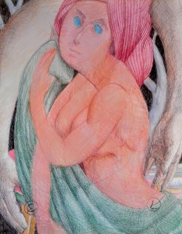 Drawing titled "Embracing Beauty" by Edwin Loftus, Original Artwork, Pastel