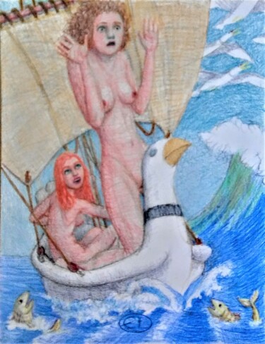 Disegno intitolato "The Adventures of N…" da Edwin Loftus, Opera d'arte originale, Pastello