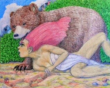 Dibujo titulada "Nature Awakens" por Edwin Loftus, Obra de arte original, Pastel