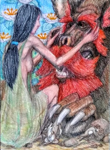 Drawing titled "The Awful and Subli…" by Edwin Loftus, Original Artwork, Pastel