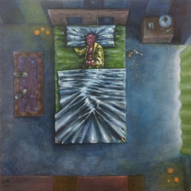 Painting titled "Healboy still sleep…" by Iltay Sayyed, Original Artwork, Oil