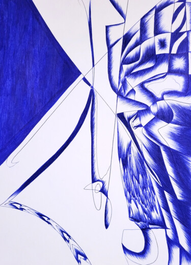 Рисунок под названием "My Body is My Ally" - Eeyatus, Подлинное произведение искусства, Шариковая ручка Установлен на Деревя…