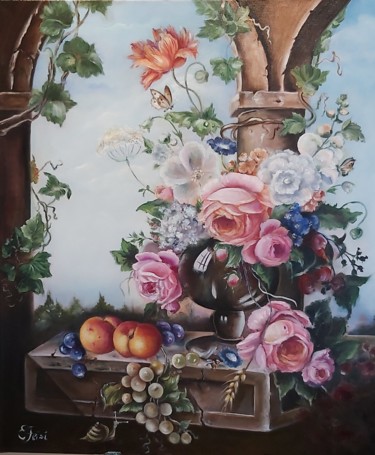 Painting titled "Nostalgie" by Elena Feist, Original Artwork, Oil