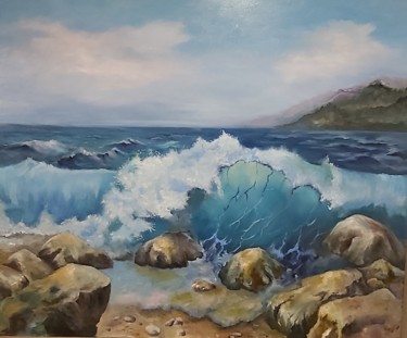 Malerei mit dem Titel "Meer" von Elena Feist, Original-Kunstwerk, Öl