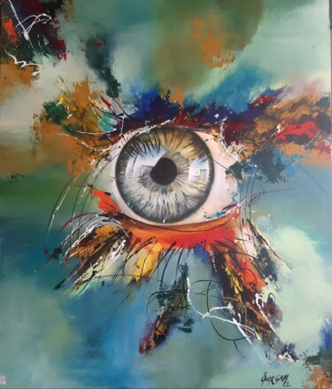 "gözler1" başlıklı Tablo Ömer Çam tarafından, Orijinal sanat, Akrilik Ahşap Sedye çerçevesi üzerine monte edilmiş