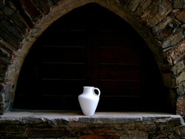 Photography titled "White vase in stone…" by Efi Keren, Original Artwork