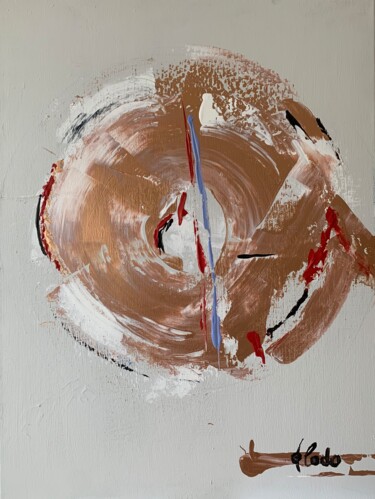 Painting titled "Vortex Copper" by Philodo, Original Artwork, Acrylic Mounted on Wood Stretcher frame