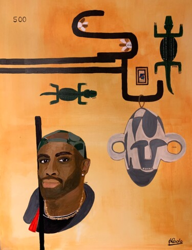 Painting titled "KONGO 500" by Philodo, Original Artwork, Acrylic Mounted on Wood Stretcher frame