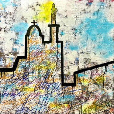 Painting titled "Marseille by EFKA9" by Efka9, Original Artwork, Acrylic Mounted on Wood Stretcher frame